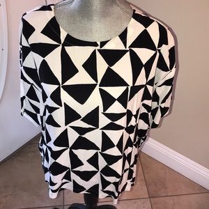 Black and White Mod Blouse